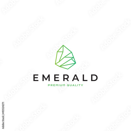emerald logo vector icon illustration line outline monoline