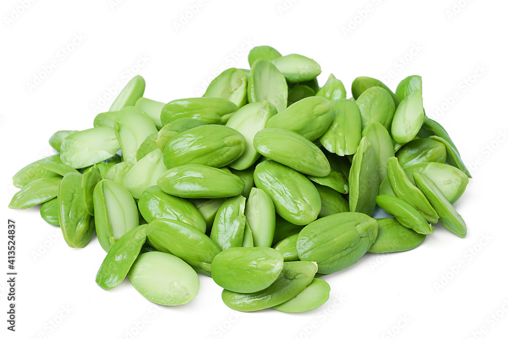 bitter bean many isolated on white background. bitter bean many isolated on white background.