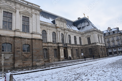 parlement de bretagne, neige, rennes,  © jc collet