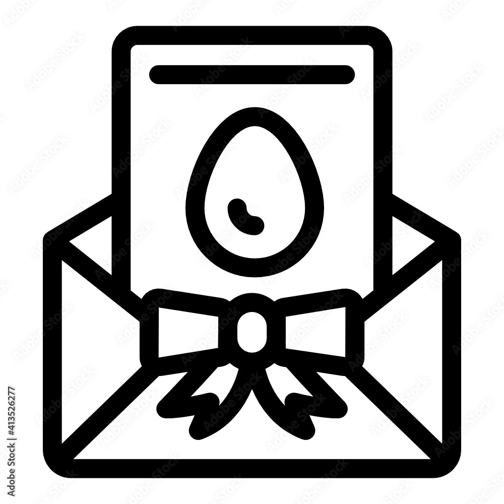 Egg on letter inside envelope, easter invitation icon
Egg on letter inside envelope, easter invitation icon