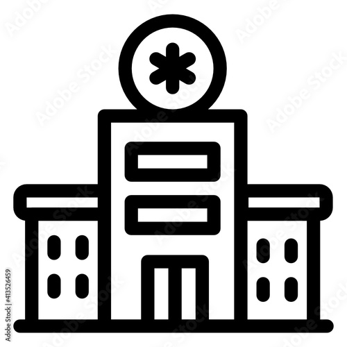 
A linear editable icon of a hospital
