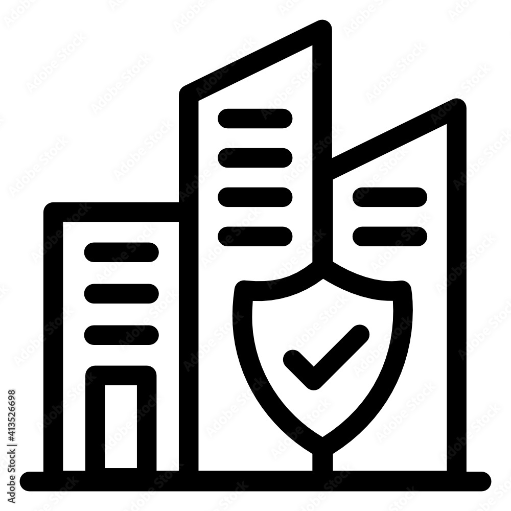 A verified building in linear editable icon
A verified building in linear editable icon