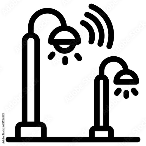 
A smart street lights linear editable icon
