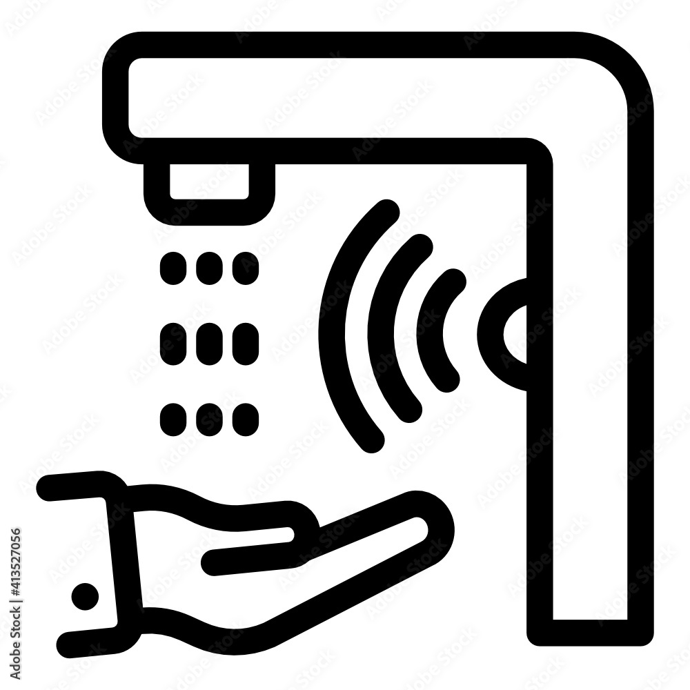 A smart faucet linear icon, wifi with tap
A smart faucet linear icon, wifi with tap
