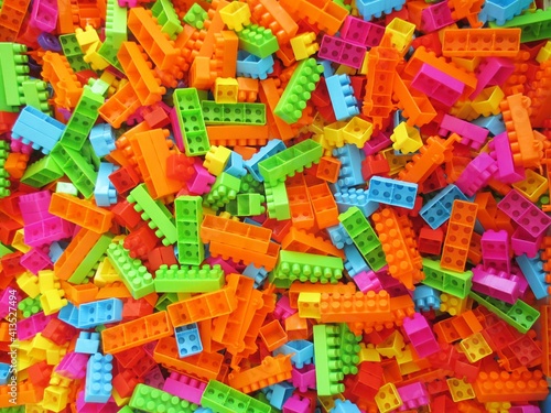 Piled Colorful Toy Bricks