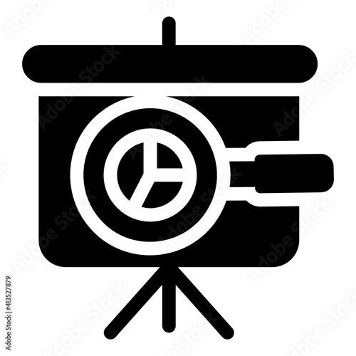 
Pie inside magnifier denoting glyph icon of data monitoring 
