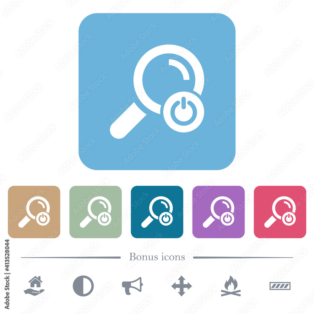 Exit from search flat icons on color rounded square backgrounds Exit from search flat icons on color rounded square backgrounds