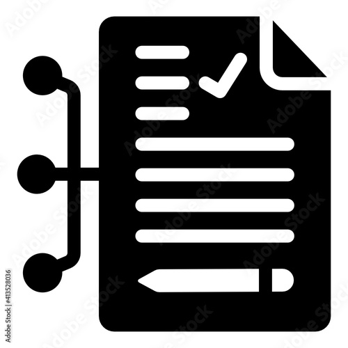 
Smart contract in glyph style icon 
