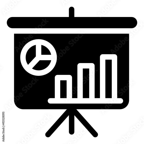 
Pie and chart denoting glyph icon of infographics 
