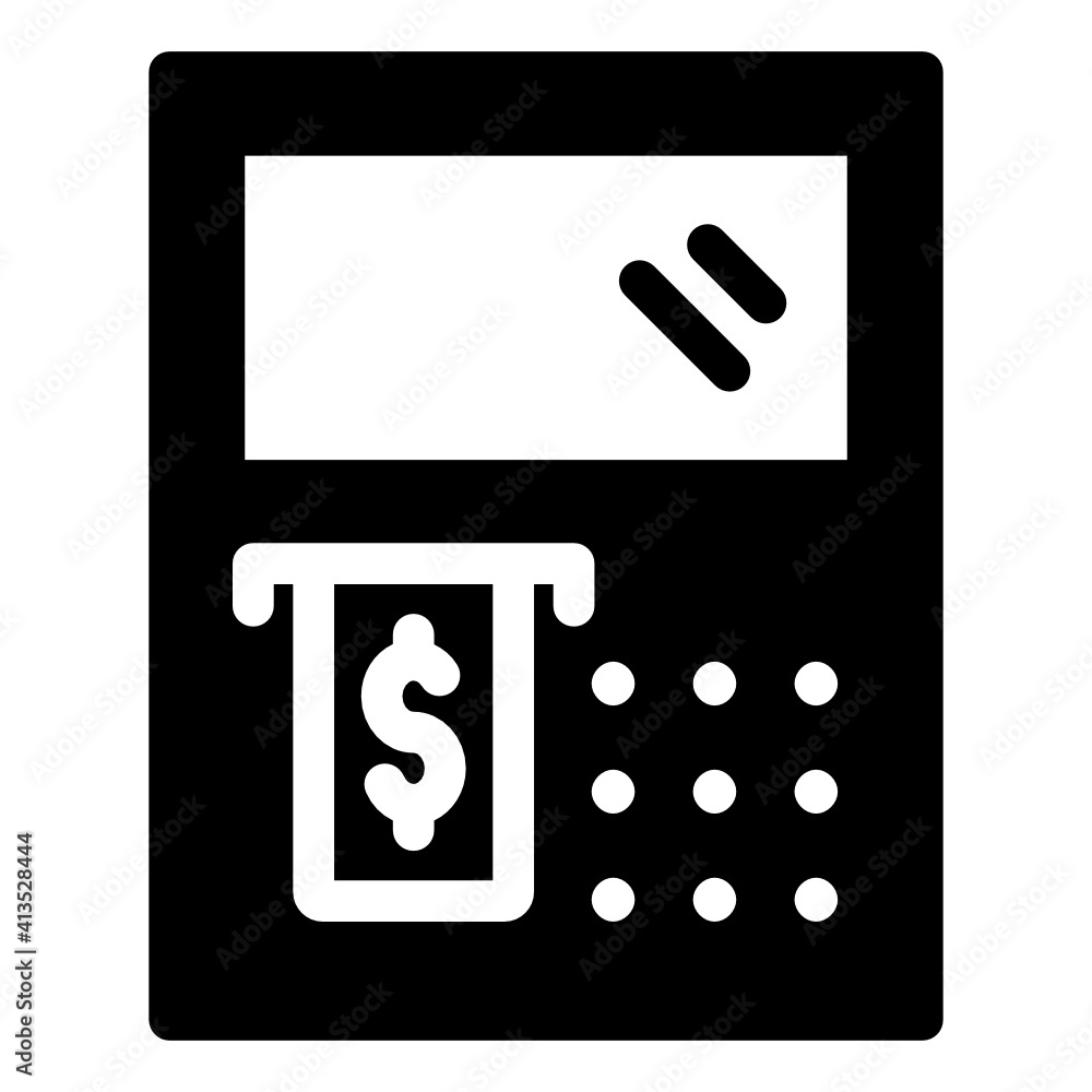 Atm machine in glyph style icon, automated teller
Atm machine in glyph style icon, automated teller
