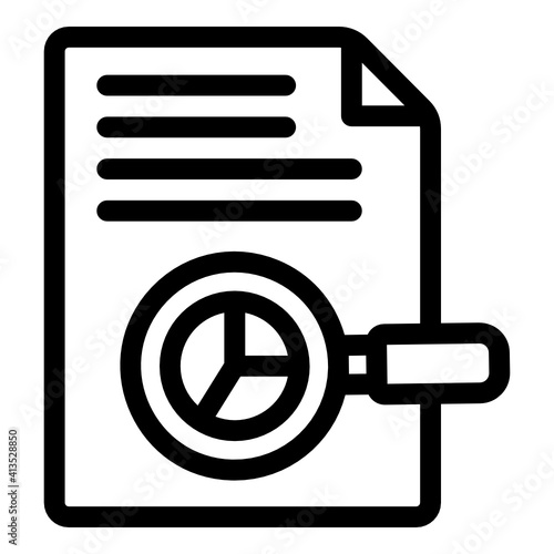 
Magnifier with paper denoting report analysis glyph icon 
