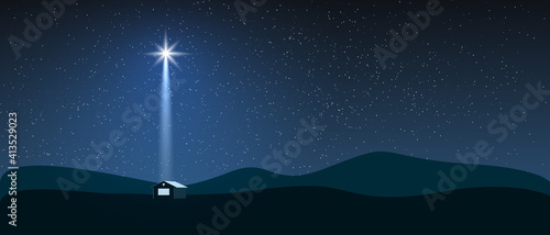 The birth of Jesus Christ. Star indicates the christmas of Jesus Christ.