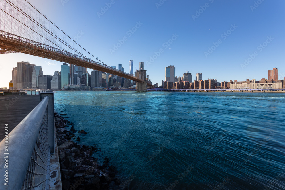 Fototapeta premium city bridge and city skyline