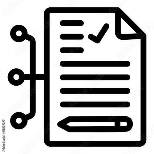 
Smart contract in glyph style icon 
