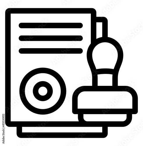 
A stamp paper, deed linear icon
