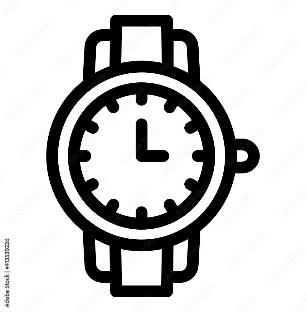
A linear icon of wristwatch in editable style
