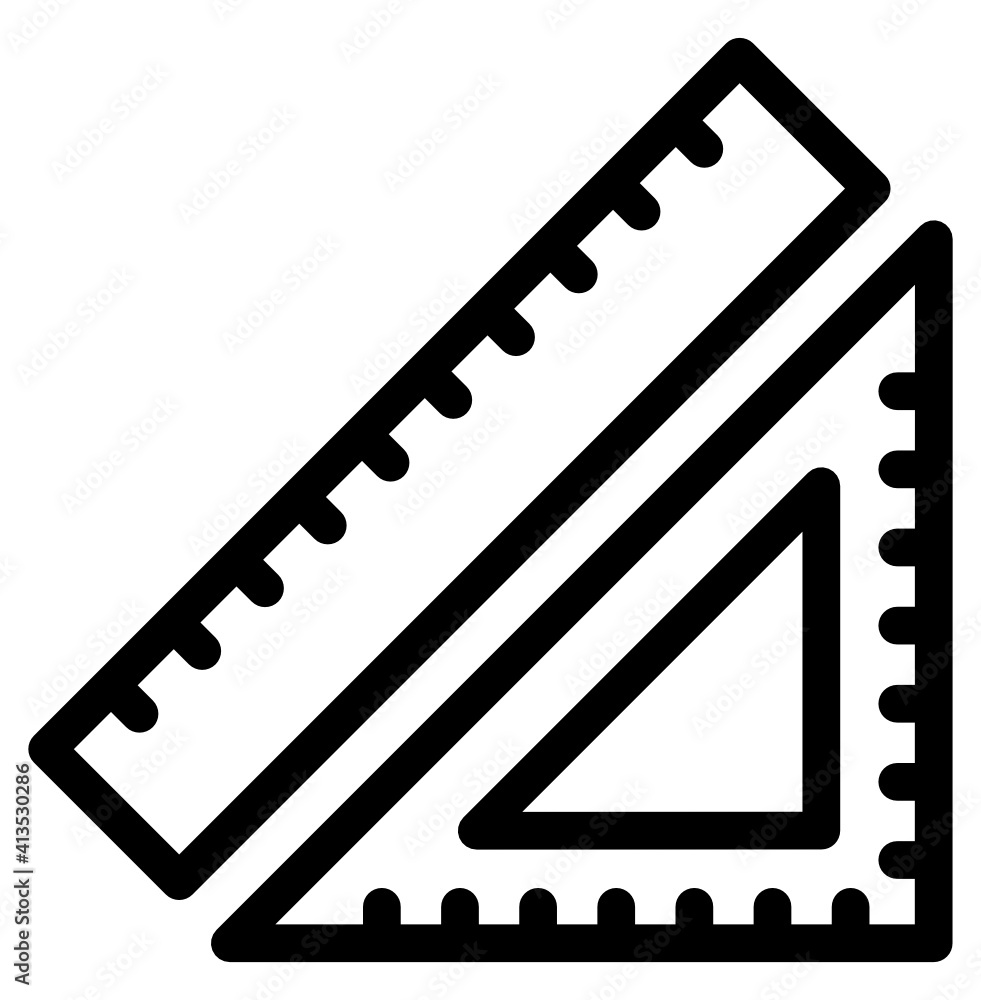 
A linear editable icon of rulers
