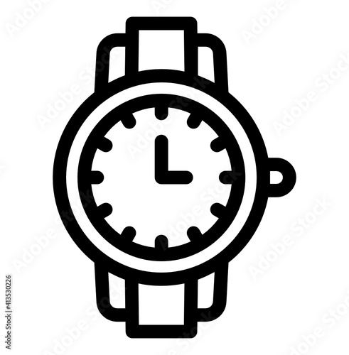 
A linear icon of wristwatch in editable style
