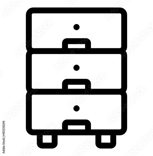 
Filing cabinets, drawers in trendy linear style 
