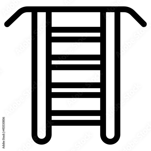 
Standing pull ups in linear style icon, editable vector 
