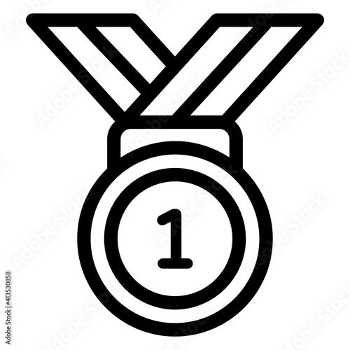
Sports winning award, linear icon of medal 
