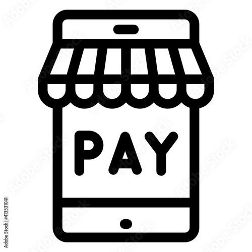 
An online shopping payment linear editable icon
