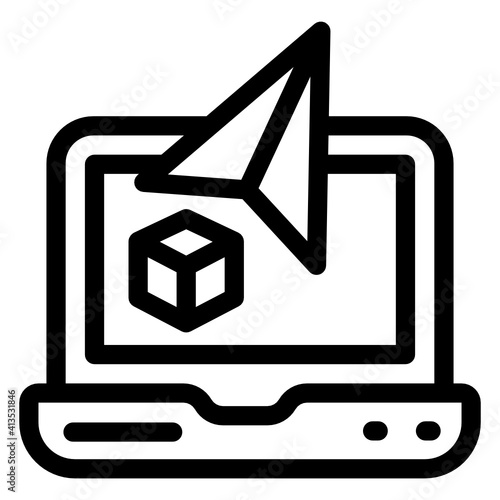 
Linear icon of web mail send in editable design
