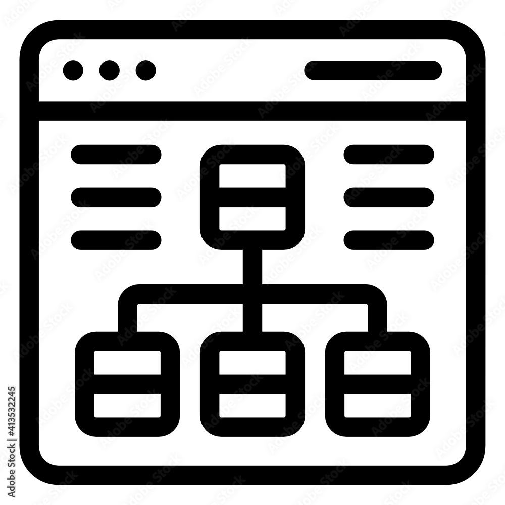 Web sitemap linear editable icon, network flow
Web sitemap linear editable icon, network flow