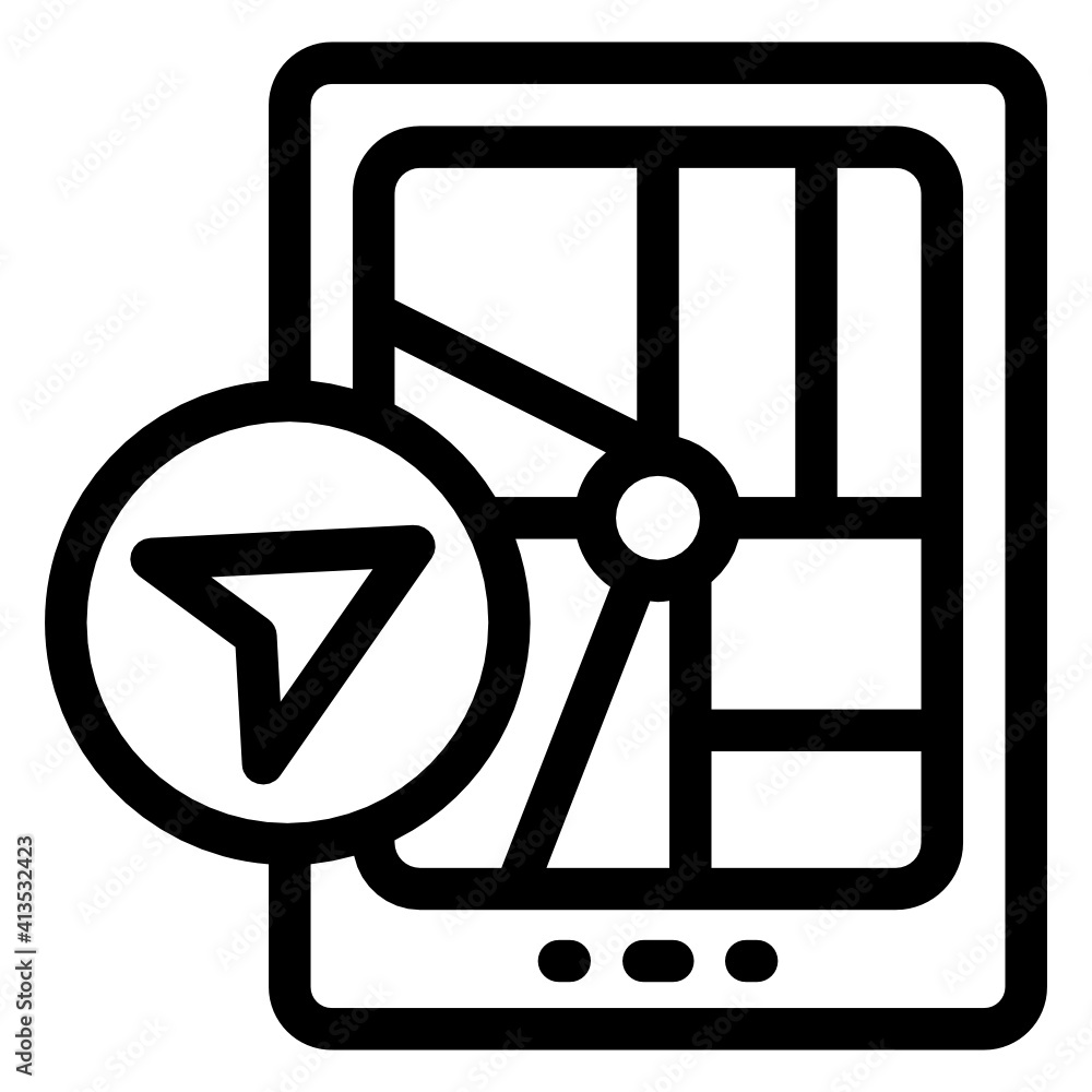 A linear icon of map navigation in mobile, online gps editable vector
A linear icon of map navigation in mobile, online gps editable vector