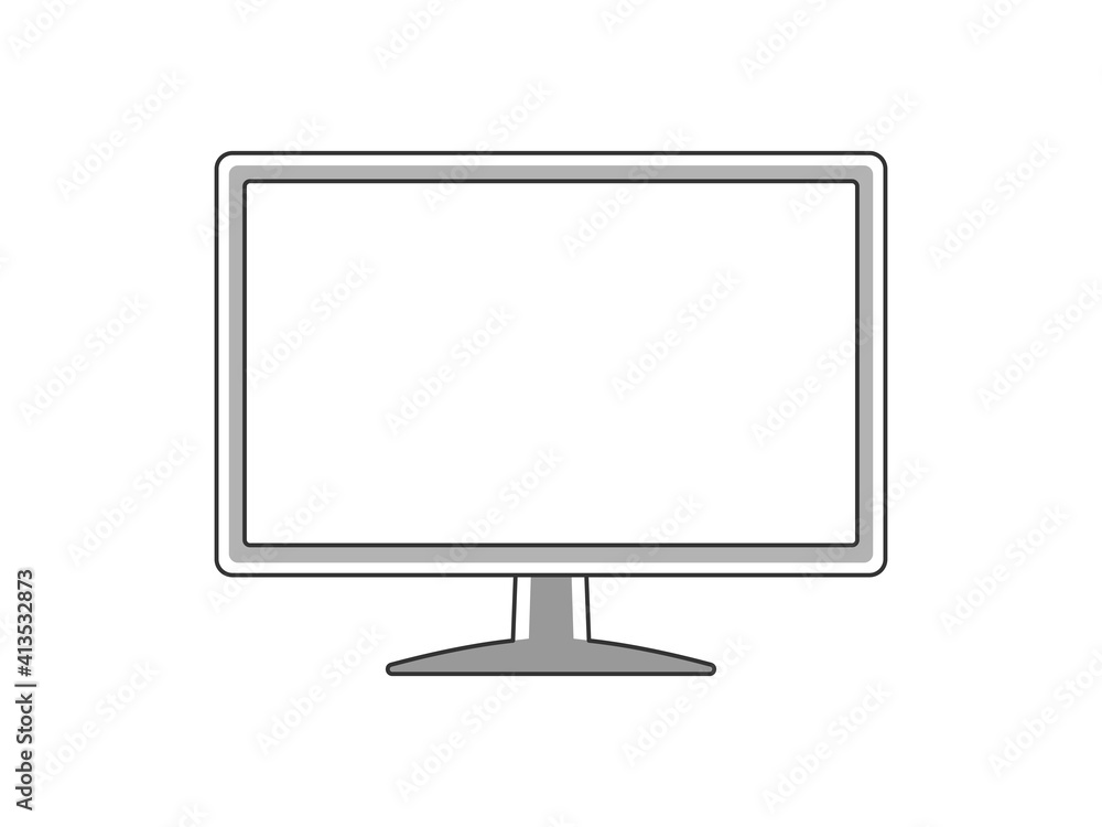 正面から見たパソコンモニターのイラスト 正面から見たパソコンモニターのイラスト