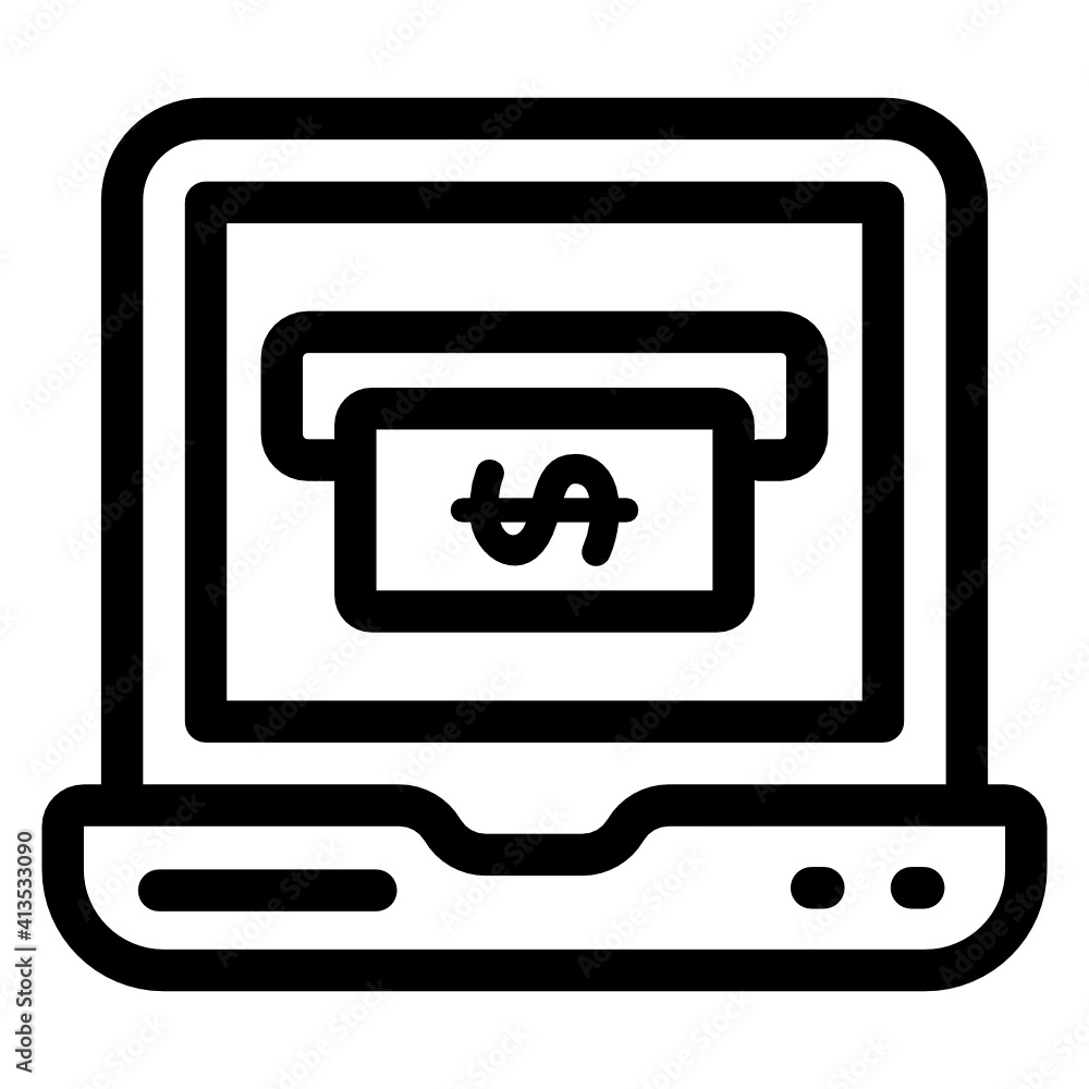 Online withdraw linear style editable vector
Online withdraw linear style editable vector