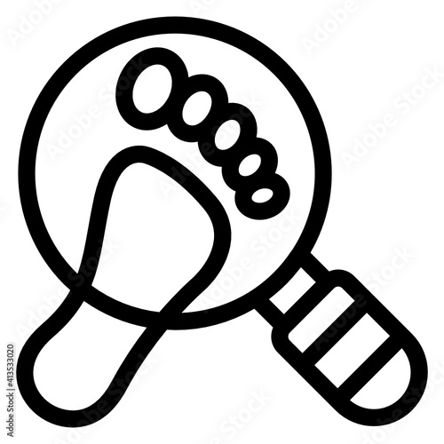 
Footprint analysis in linear style editable icon 
