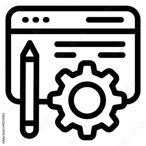 
Web settings in linear style icon, editable vector 

