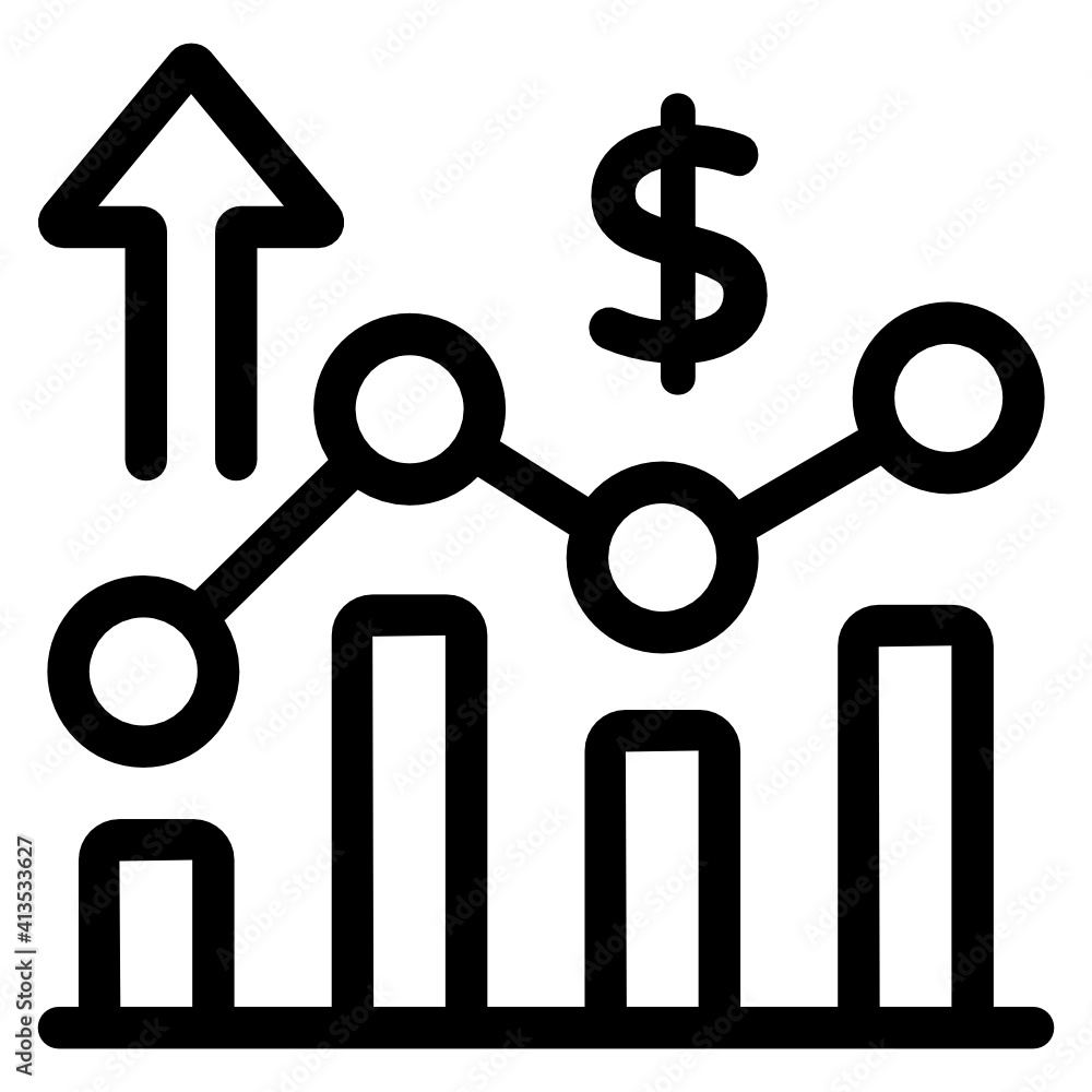 Growth chart in linear style icon
Growth chart in linear style icon