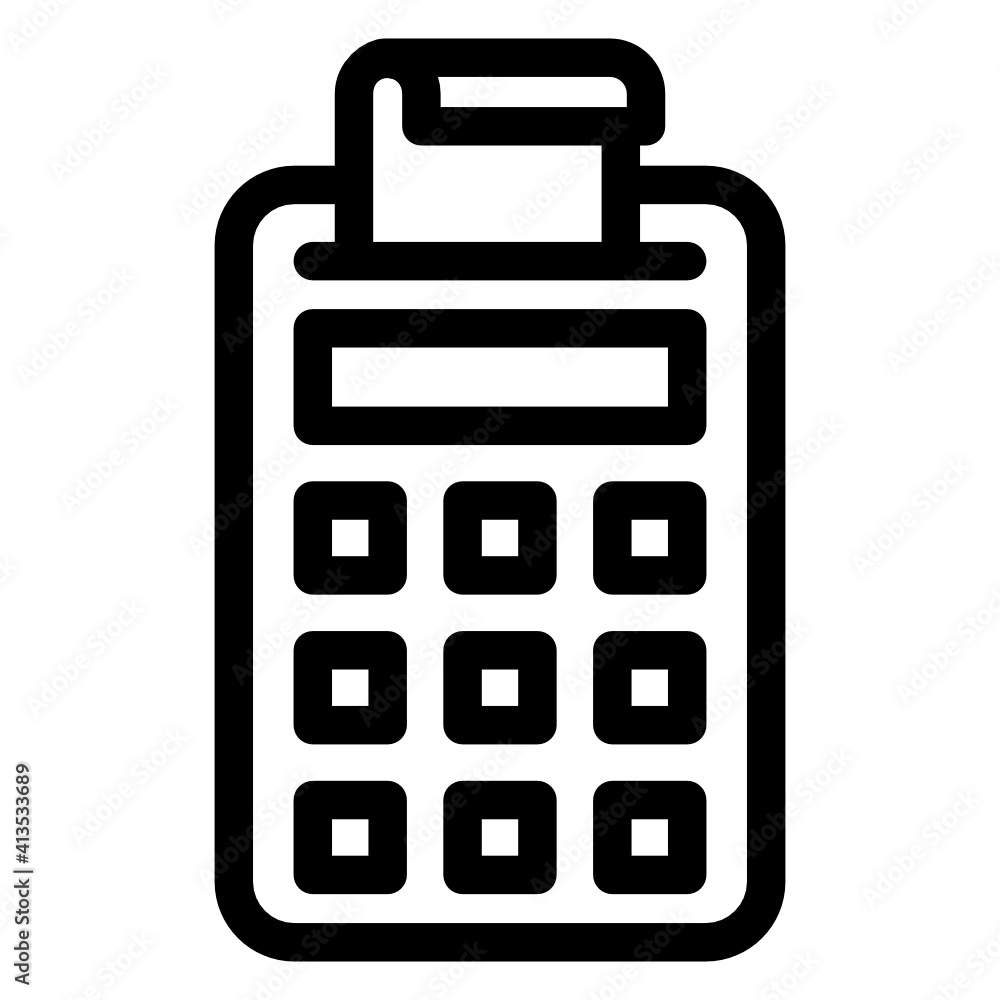 Billing machine in linear style icon
Billing machine in linear style icon