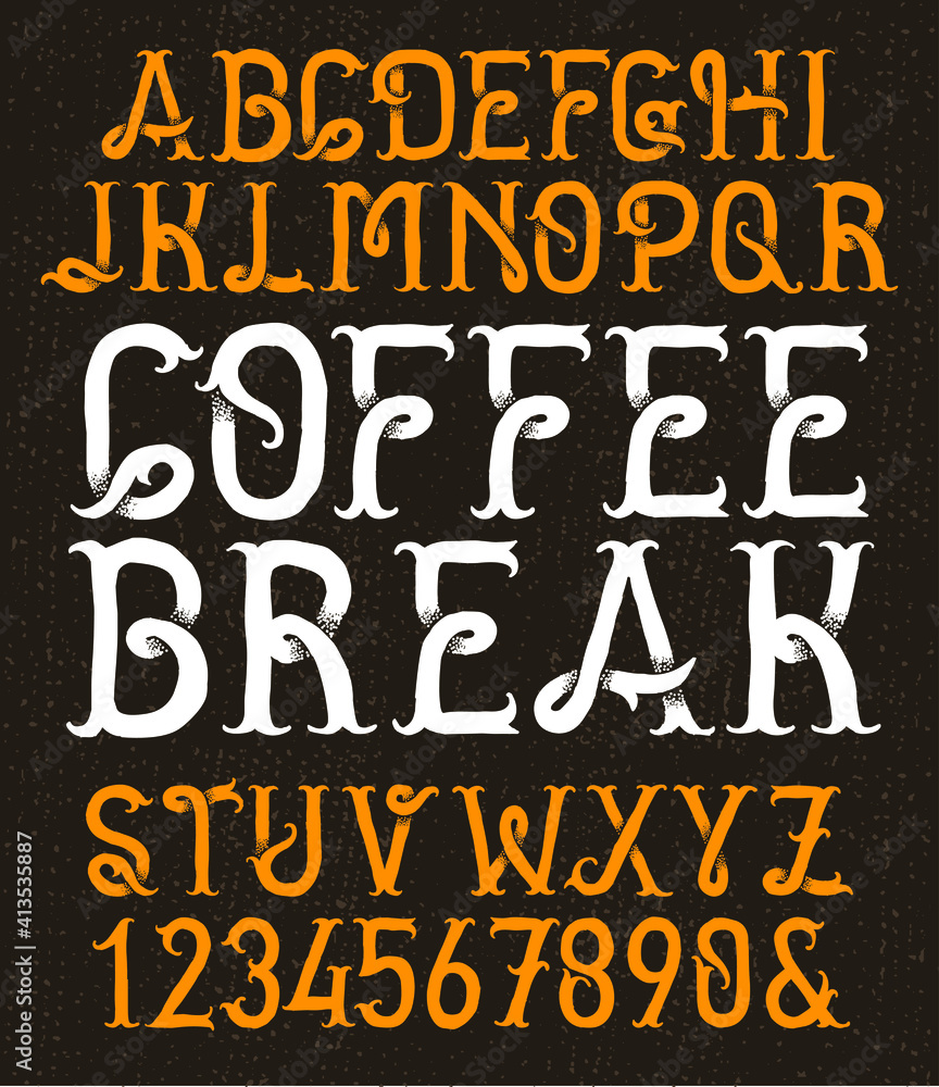 Vintage Retro Grunge Font Alphabet