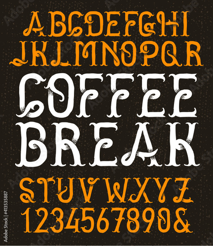 Vintage Retro Grunge Font Alphabet