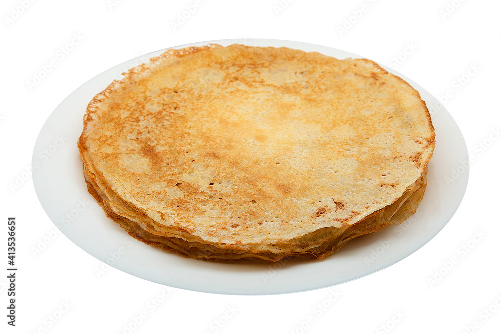 pancakes which are very fond of eating in russia for the holidays on a white plate isolated on a transparent background for your design pancakes which are very fond of eating in russia for the holidays on a white plate isolated on a transparent background for your design