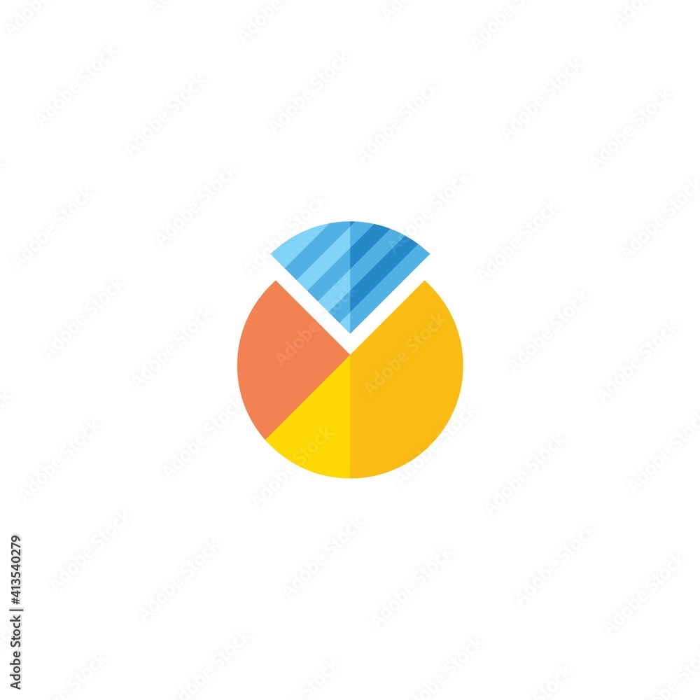 Obraz premium colored flat chart icon. information modern vector illustration. Pixel Perfect