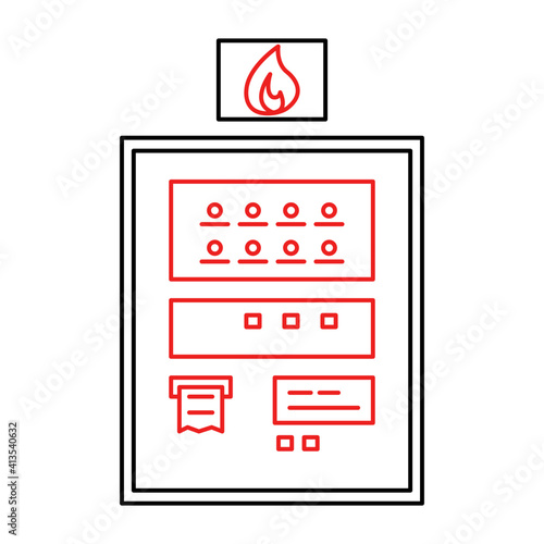 Icon of control panel fire alarm