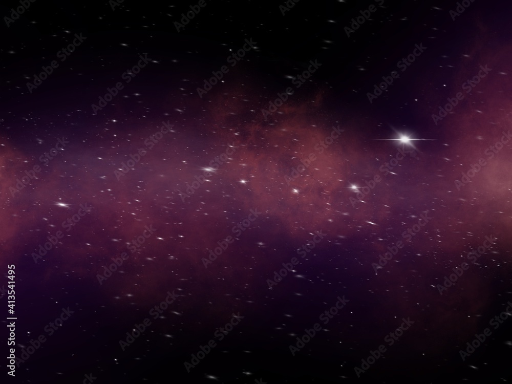 Fototapeta premium The night sky with many stars. The illustrations created on the tablet are used as a background.