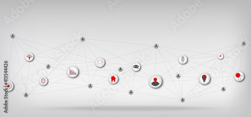 Network communication technology for global.Data network communication in the global computer networks.telecommunication, earth cryptocurrency.Vector modern technology and communication concept.