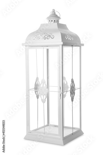 Decorative lantern isolated on white. Interior element