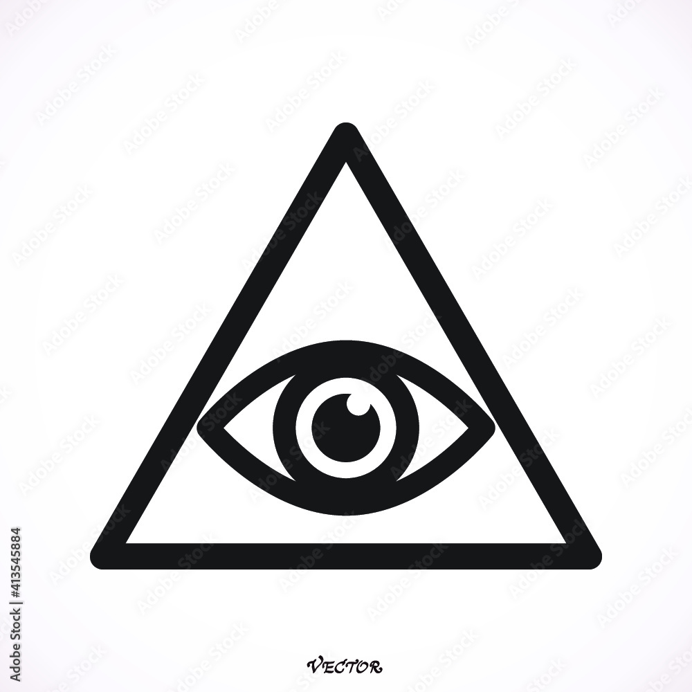 All seeing eye symbol, simple triangle, vector illustration All seeing eye symbol, simple triangle, vector illustration