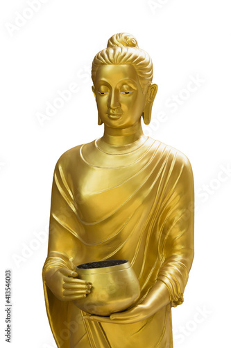 golden buddha statue isolated