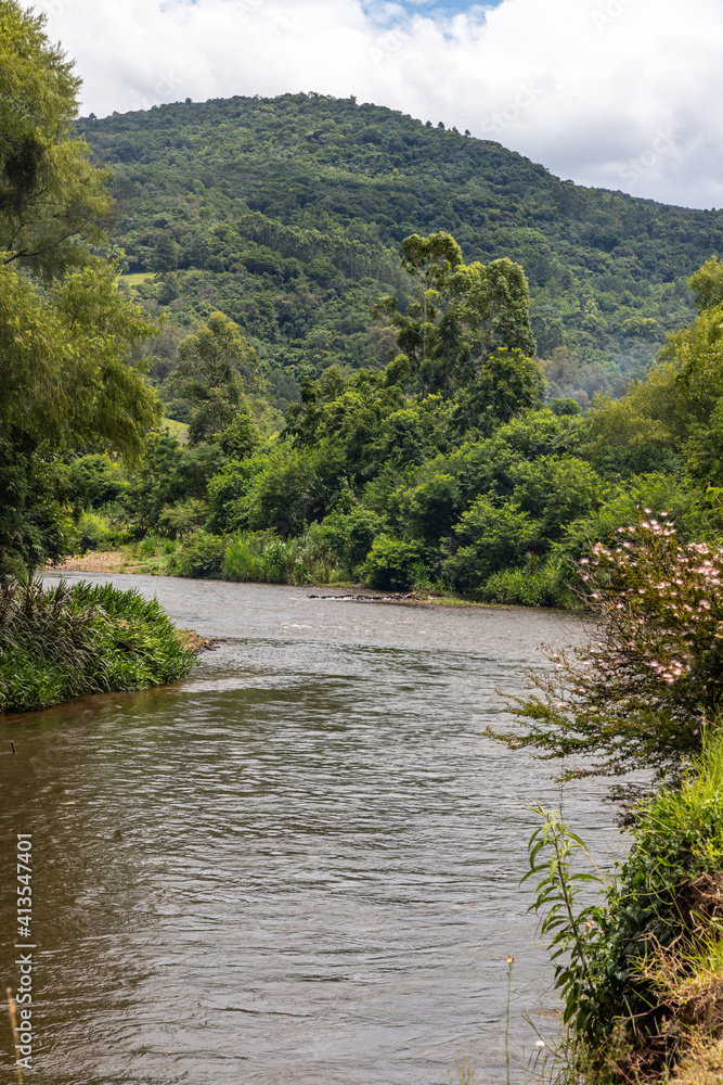 Paranhana river with forest around Paranhana river with forest around