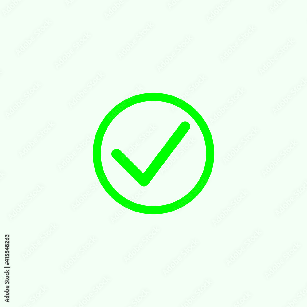 Check mark green line icons. Vector illustration. - Vector Check mark green line icons. Vector illustration. - Vector