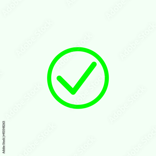 Free Download Check mark green line icons. Vector illustration. - Vector - GFXLoad