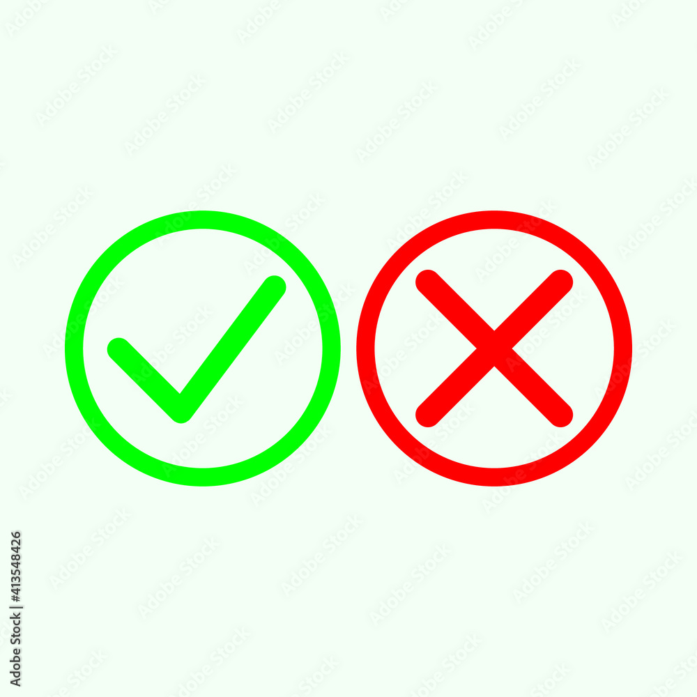 Check mark green line icons. Vector illustration. - Vector Check mark green line icons. Vector illustration. - Vector