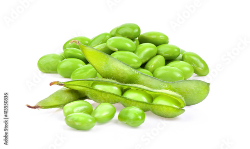 Wallpaper Mural green soybeans on white background Torontodigital.ca